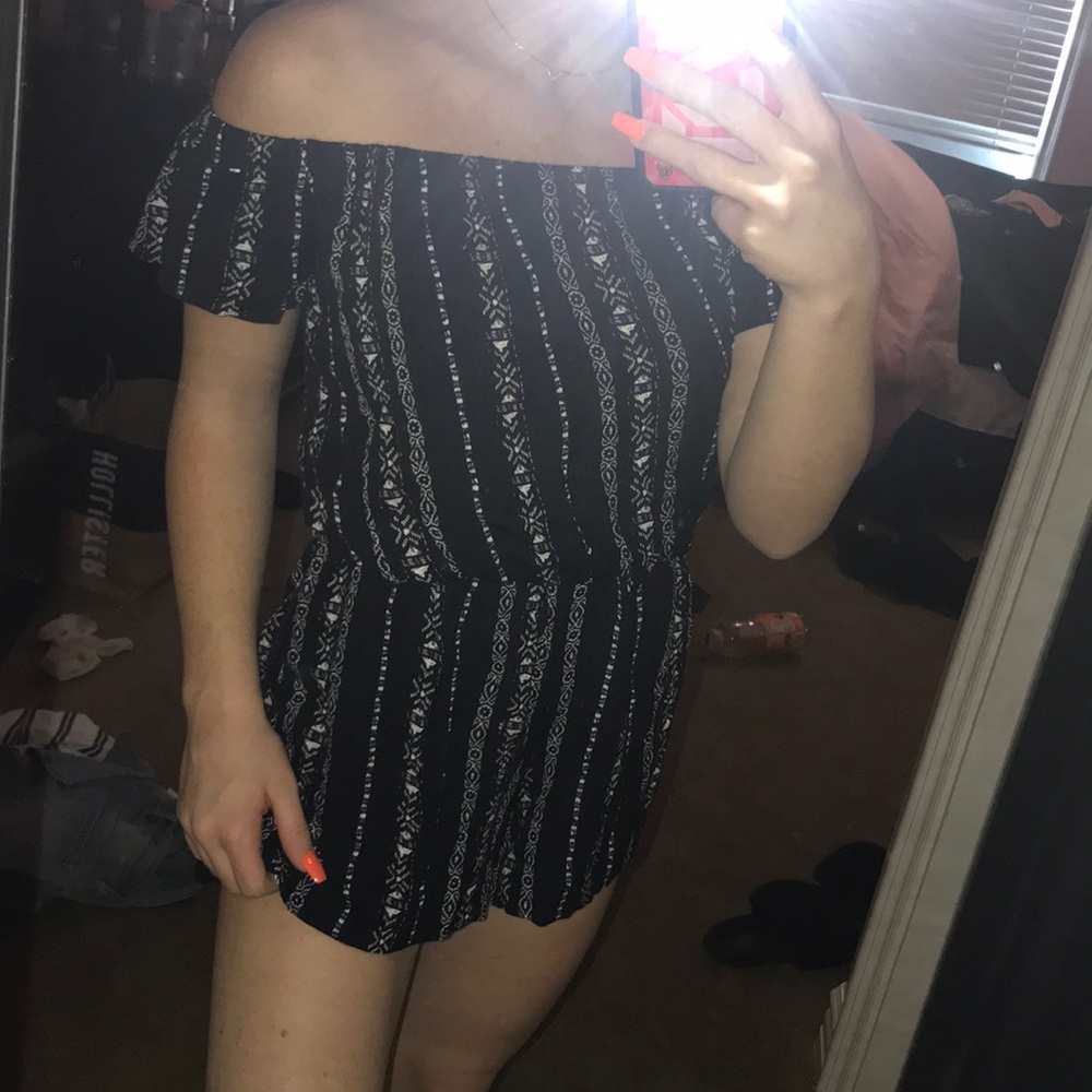 Navy and white romper!!